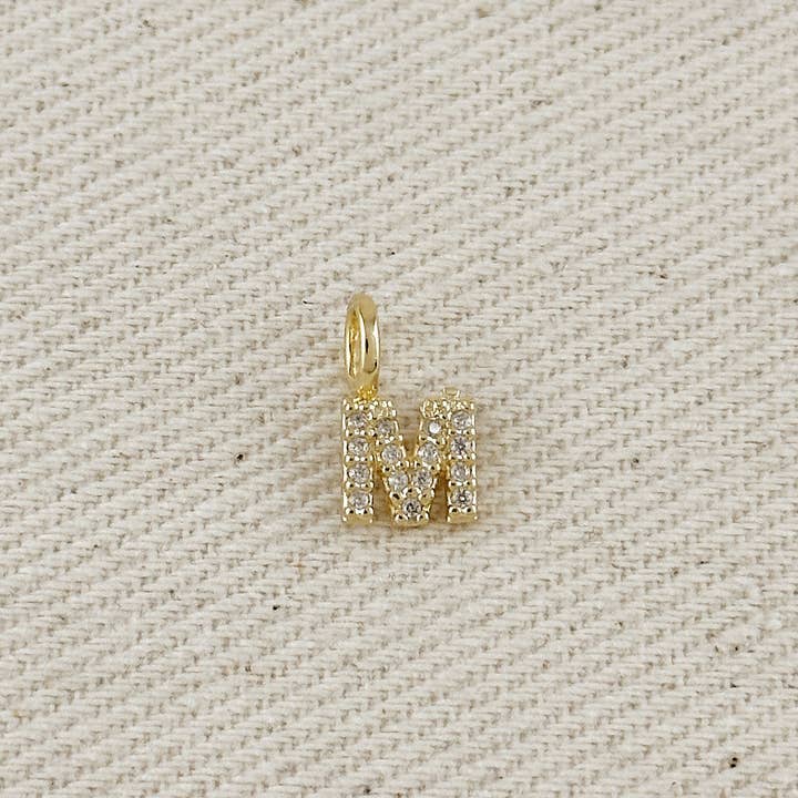 GoldFi - Wholesale Individual charm/pendant - 18k Gold filled Micro CZ Initial Letter Charm16
