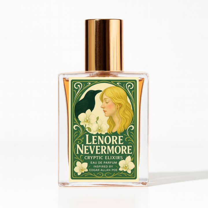 Lenore Nevermore Women of Edgar Allan Poe Literary Perfume for wholesale by Cryptic Paper Co.