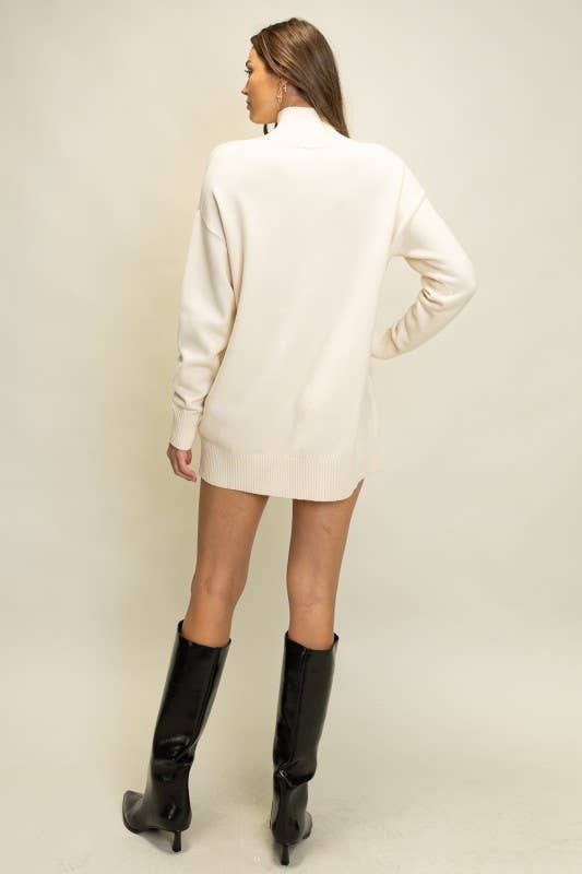 Heyson - Wholesale Dress - Women's - JOD1269 Mock Neck Sweater Mini Dress8