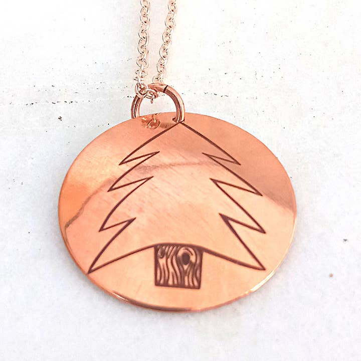 Pine Tree Pendant Necklace for wholesale by Cherokee Copper