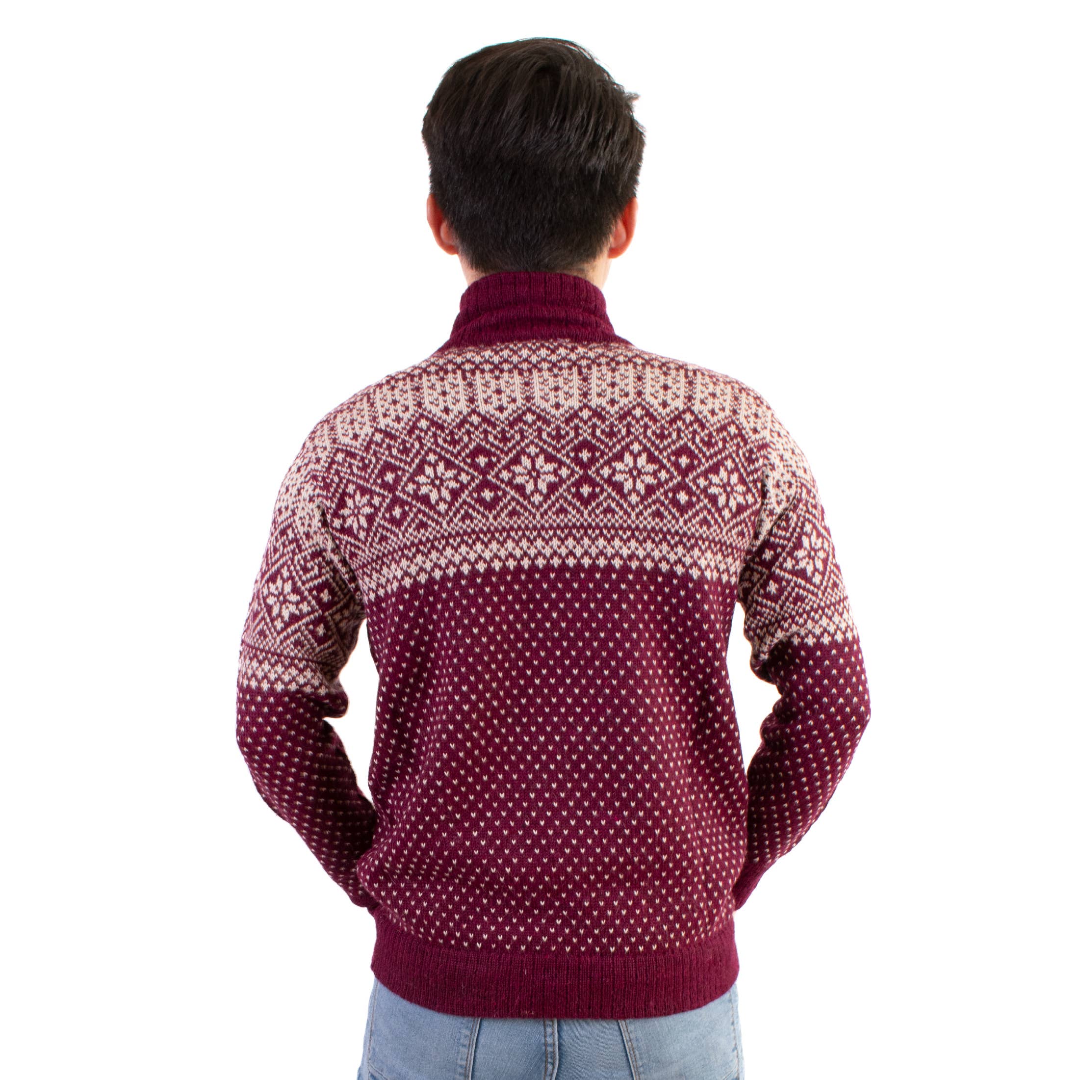 L.A.M Bolivia - Wholesale Gebreide trui - Heren - 100% Alpaca trui La Paz met halve rits en opstaande kraag6