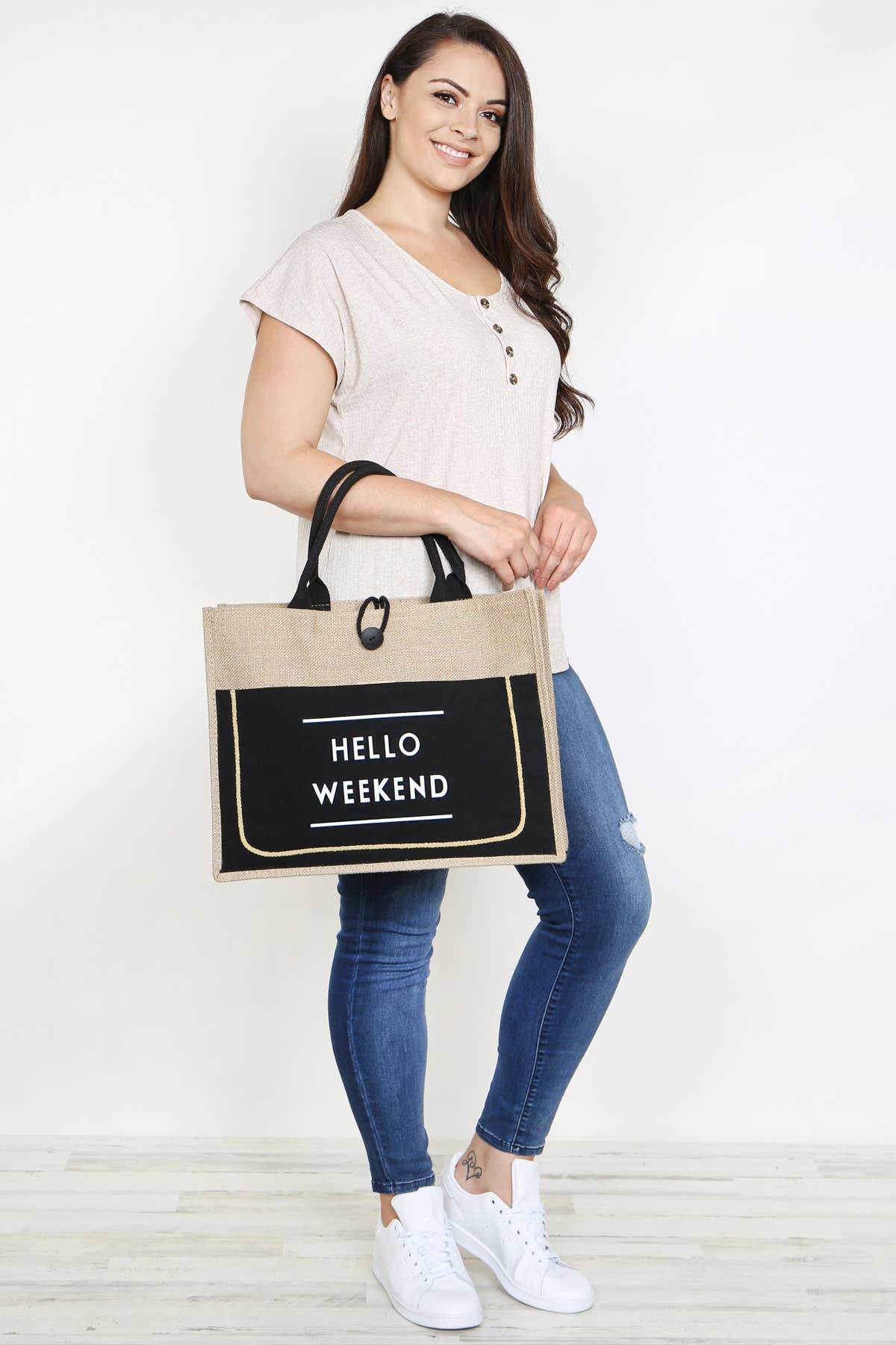 MYS Wholesale Inc - Wholesale Tote Bag - Women's - Trendy Hello Weekend Fashion Tote Bag2