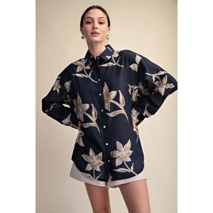 NEW Long Sleeve Oversized Shirt for wholesale by STYLE USA