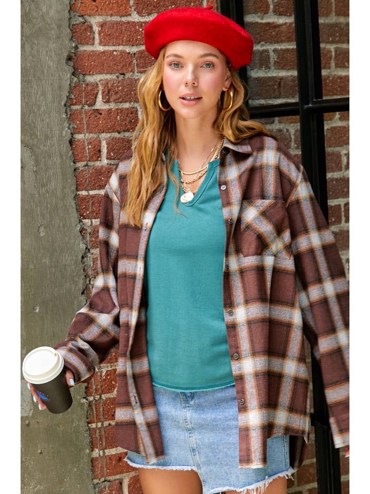 La Miel - Wholesale Gebreide top - Dames - JBT7655-getextureerde top van zachte badstof met ruwe rand en korte mouwen19