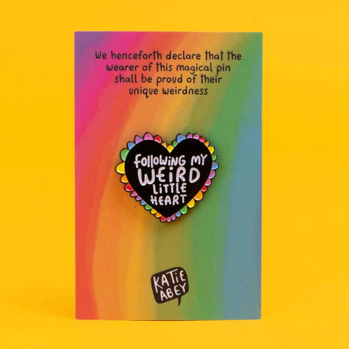 Weird Little Heart Enamel Pin Badge for wholesale by Katie Abey