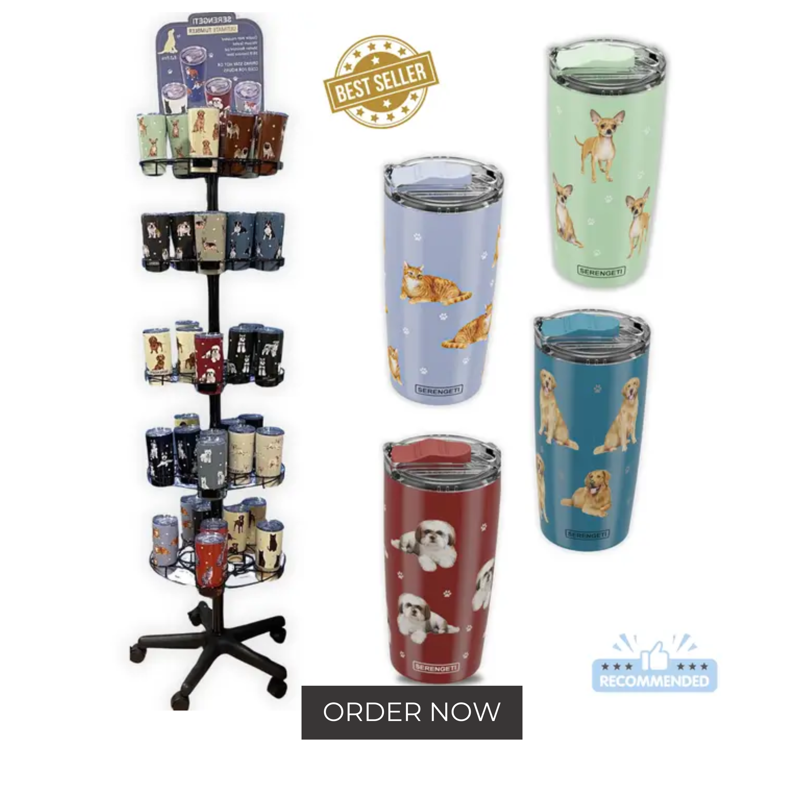 E&S Pets – Großhandel Thermotasse/-becher – SERENGETI BECHER-STARTERPAKET MIT DISPLAY, 20 OZ1