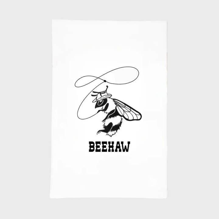 Cowboy Bee Dish Towel | Tea Towels | Funny Kitchen Towels for wholesale by Green Bee Tea Towels