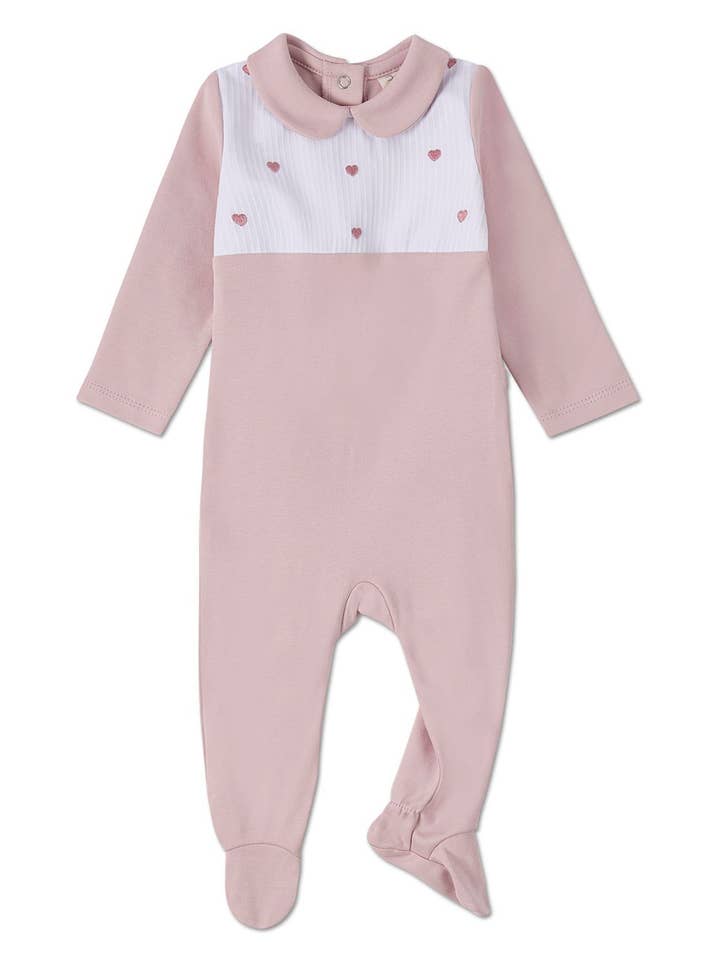 Petite grenouillère à plis nervurés cœurs pour la vente par MiniMoi by MeMoi