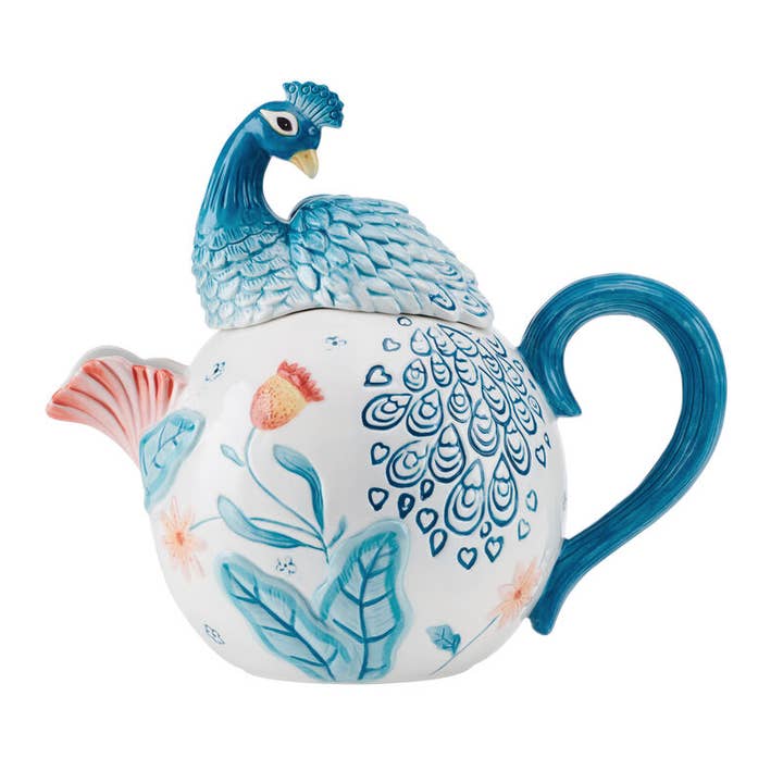 Fitz & Floyd Gracie Teapot W Peacock Lid 1Qt Brown Bx Pkg for wholesale by Fitz and Floyd® Mikasa® Pfaltzgraff®