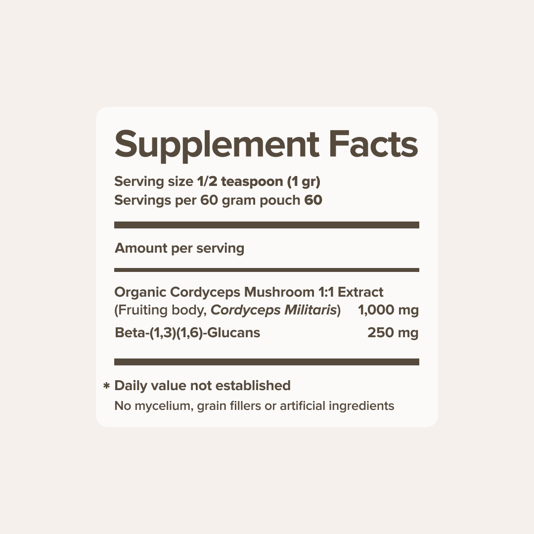 Bloomable Natural Products - Vente Poudres protéinées/superaliments - Poudre d'extrait de champignon Cordyceps (60 gr)3