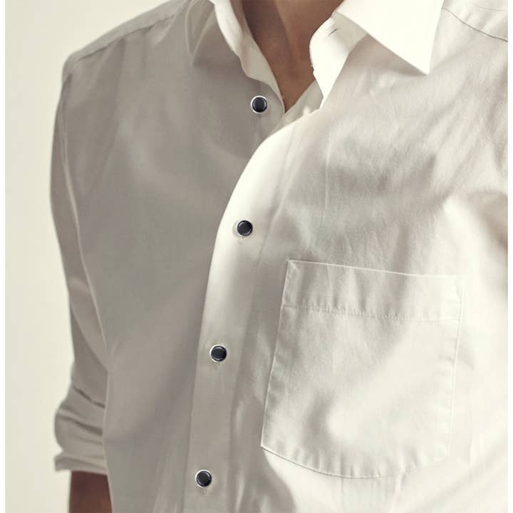 Jay Jools - Wholesale Buttoned-down shirt – Men's - Black Onyx Shirt Button In 925 Sterling Silver Gems Jewelry2