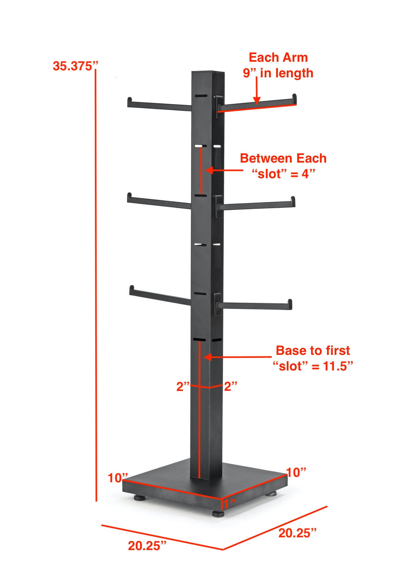 Tripar International - Wholesale Retailer Display Stand/Case - Tabletop 4-Sided Displays with 12 Adjustable Arms1