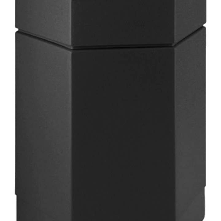 30 Gallon Outdoor Trash Can, Hexagonal - Black 119214 for wholesale by FIXTUREDISPLAYS