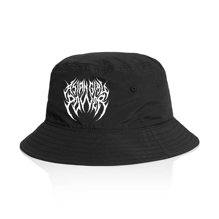 Asian Girl Power Metal Bucket Hat for wholesale by Dokb Studio