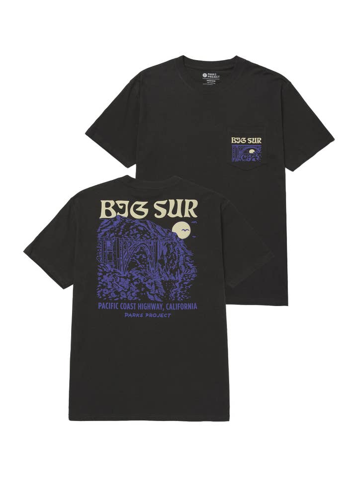 Natural Big Sur Bridges Puff Print Pocket Tee for wholesale on Faire