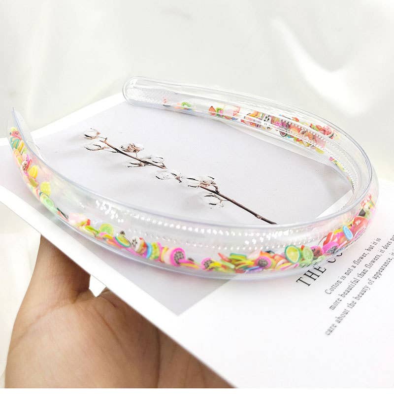 Little Trendy - Wholesale Hair Accessories Set - Kids - Girls cute Transparent Quicksand Sequin Teeth Hairband Hoops7