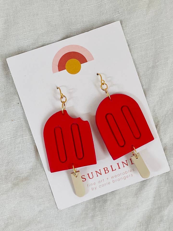 popsicles! polymer clay statement earrings for wholesale by Sunblind Fine Art + Wearables