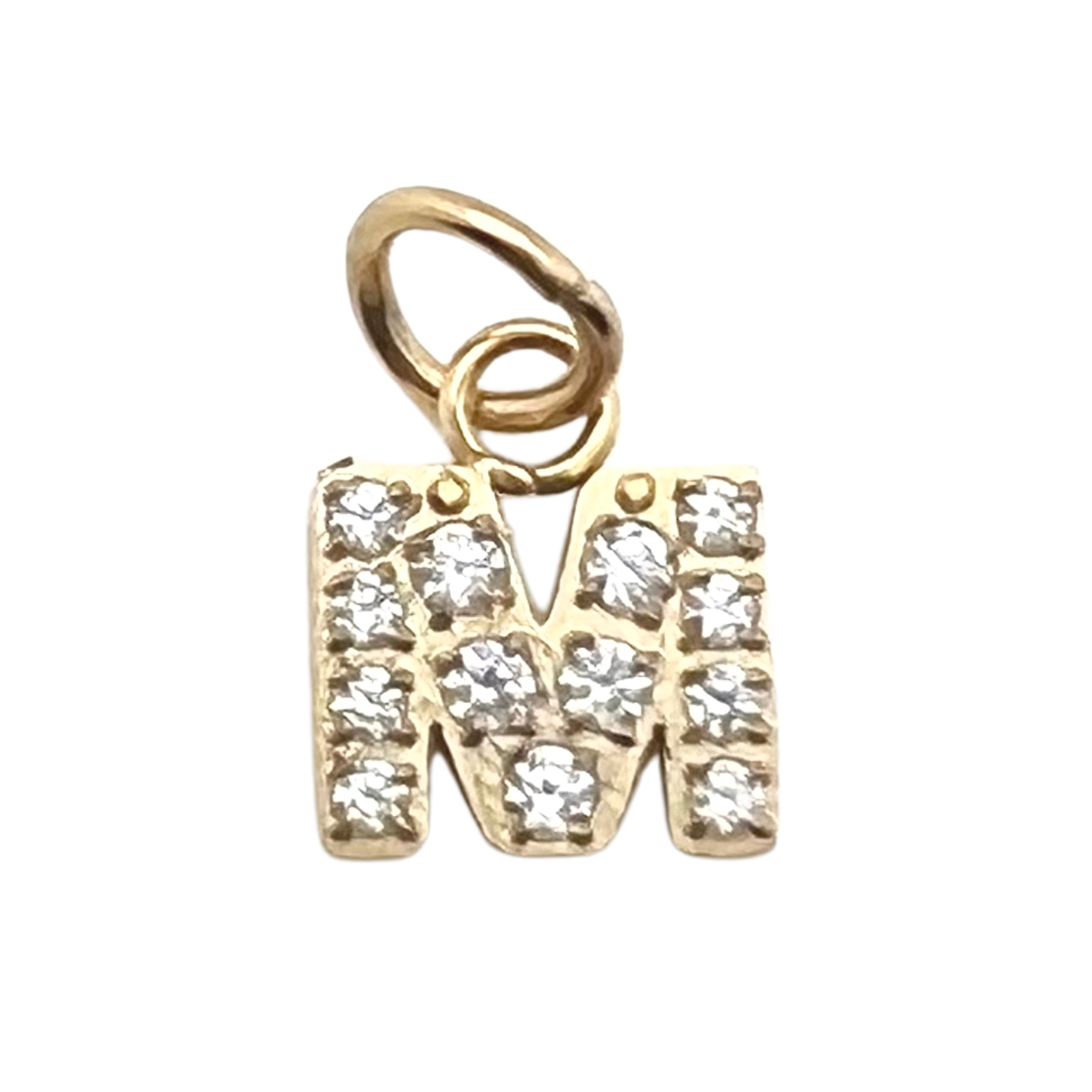 WJW – wholesale Individual charm/pendant – Gold Pavé Set CZ Initial Letter Charms19