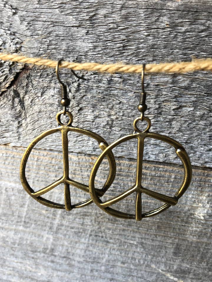 Peace Earrings for wholesale by Funky Trunk Vintage Designs