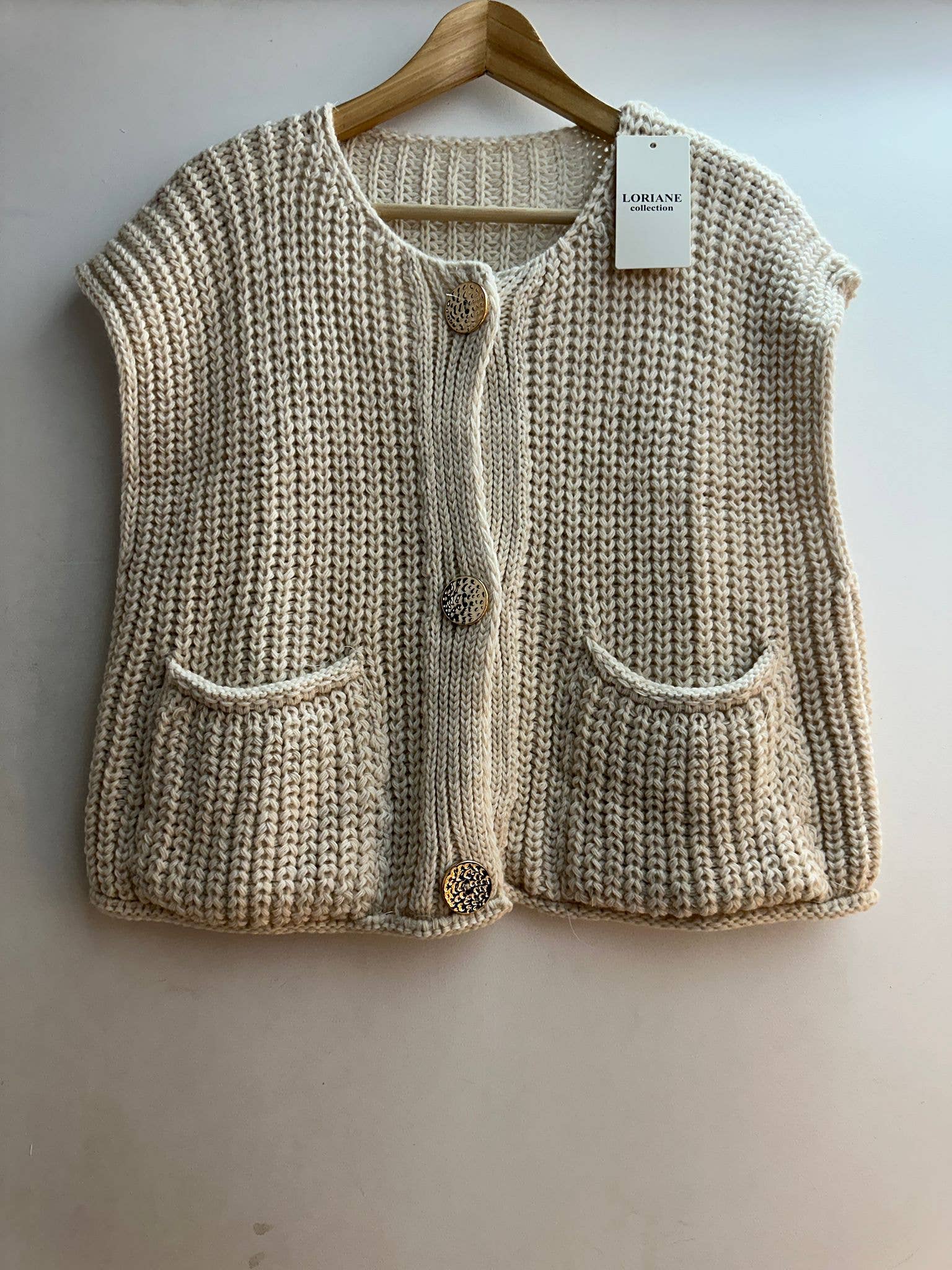 LORIANE - Wholesale Knit Sweater - Women's - 145B  Knit vest/cardigan one size9