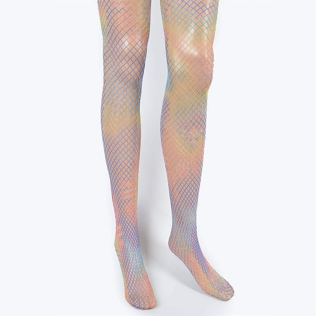 Multicolor Hologram Mesh Stocking for wholesale on Faire4