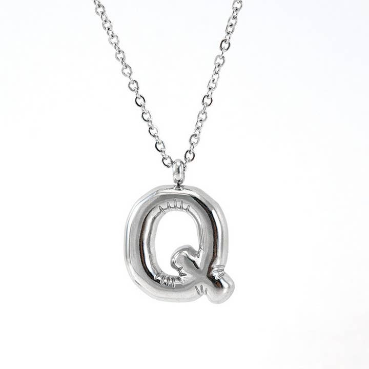 NINEXIS - Wholesale Pendant/Charm Necklace - CWAJE1946_Steel Color Bubble Letter Necklace21