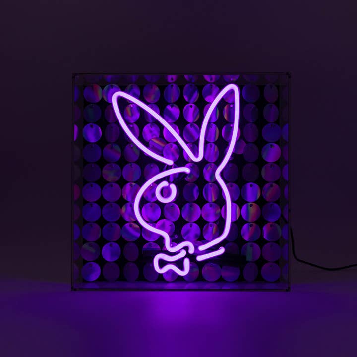 Playboy X Locomocean - Disco Bunny - Glass Neon Box Sign for wholesale by Locomocean Ltd