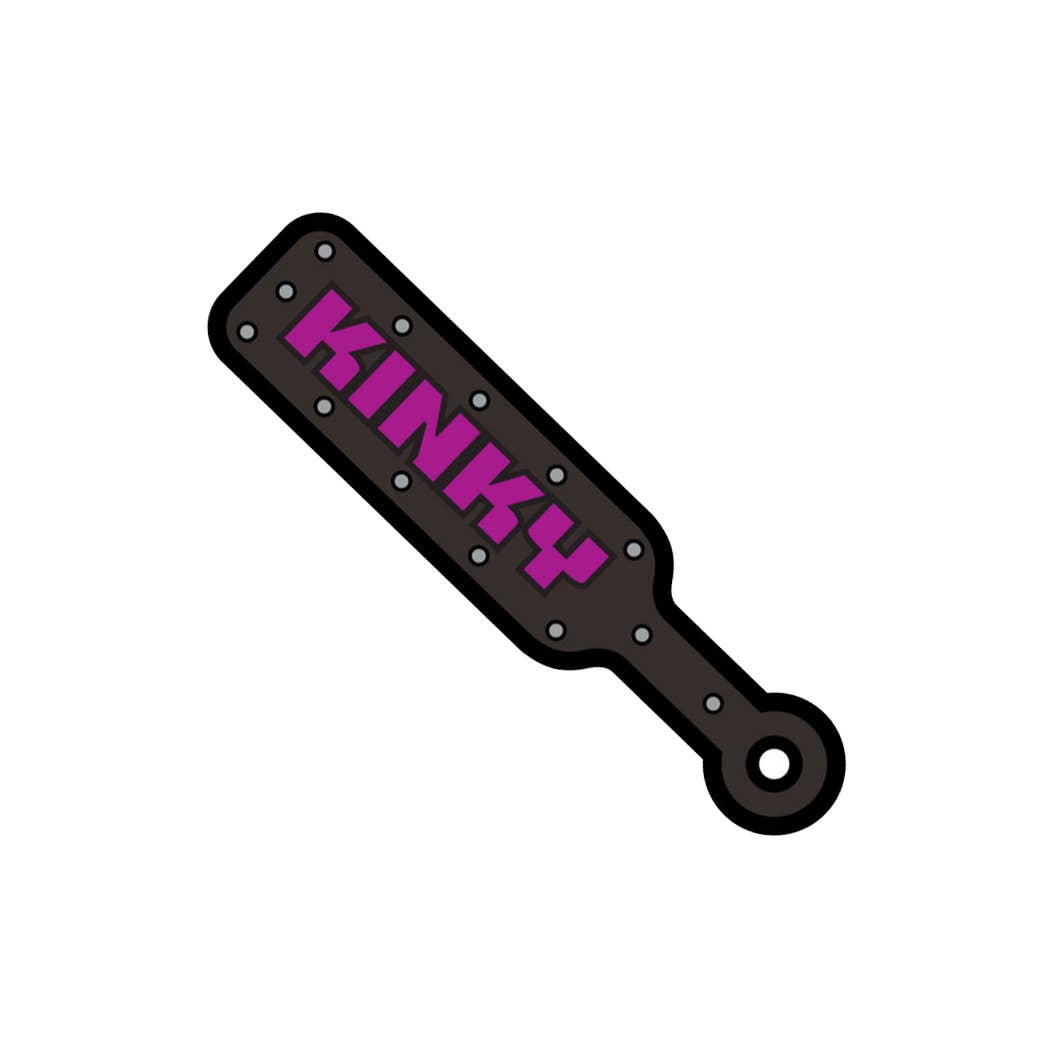 Black Gray Purple Kinky Paddle Enamel Pin, EPT-024 for wholesale on Faire0