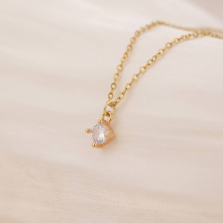 Melange Blanc - Wholesale Pendant/Charm Necklace - N017 solitaire pendant necklace, single diamond necklace1