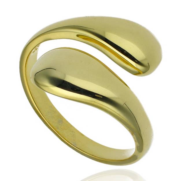 Bague en Argent Sterling Plaqué Or 24k Goutte pour la vente par Las Joyas de Amanda
