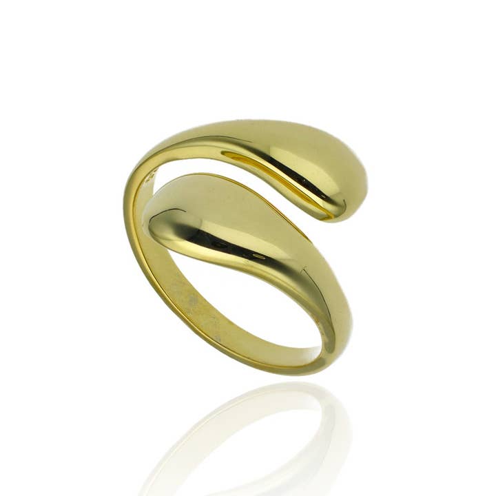 24k Gold Plated Sterling Silver Drop Ring for wholesale by Las Joyas de Amanda