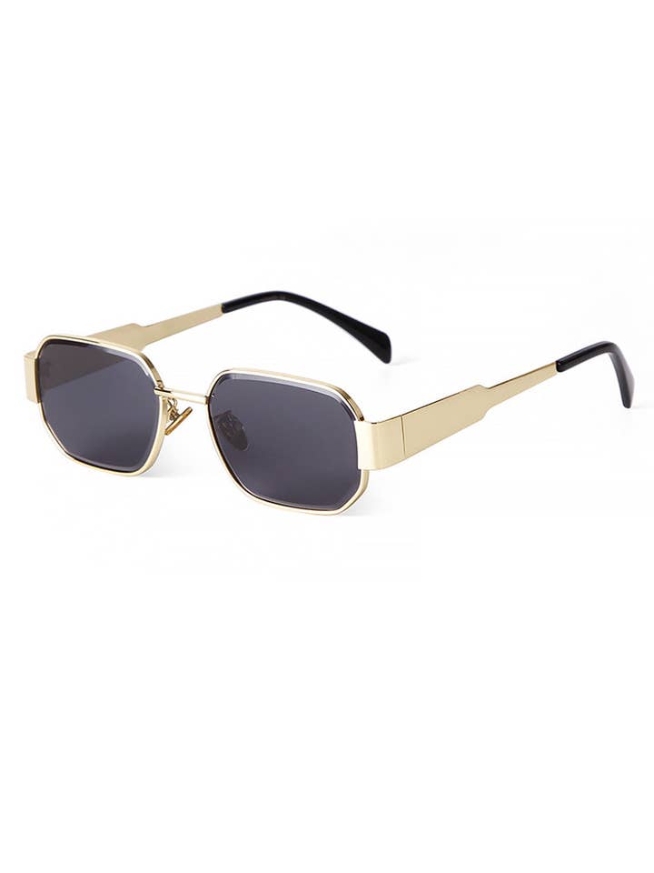 Lunettes de soleil rétro à monture métallique géométrique DP25D970 pour la vente par Dipped Shop