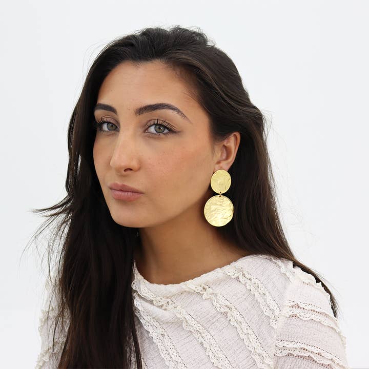 KARINE SULTAN - Wholesale Clip-On Earrings - Bold Double Disc Clip-On Earrings2