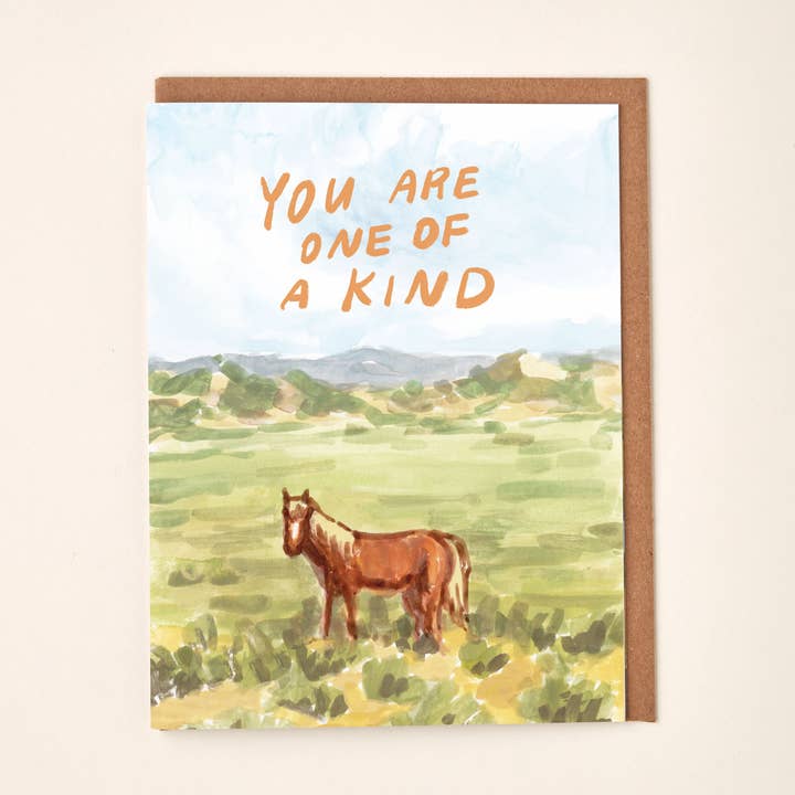 You're One of a Kind Horse Western Cowgirl Greeting Card for wholesale by Little Salt Wagon