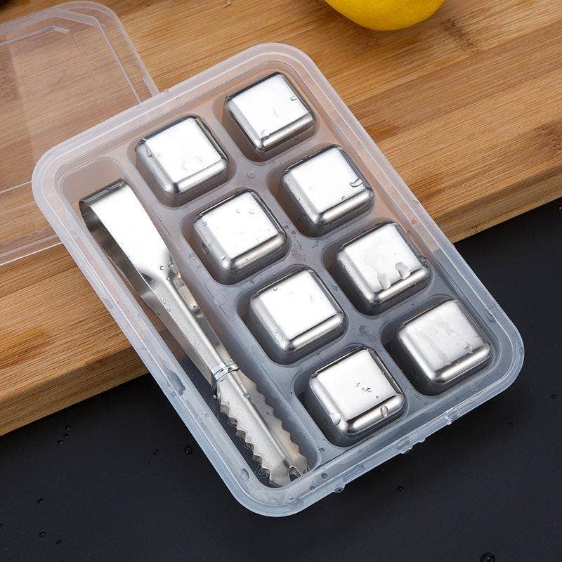 VIGOR - Wholesale Drink Chilling Cubes - Stainless Steel Reusable Ice Cubes with Barman Tongs10