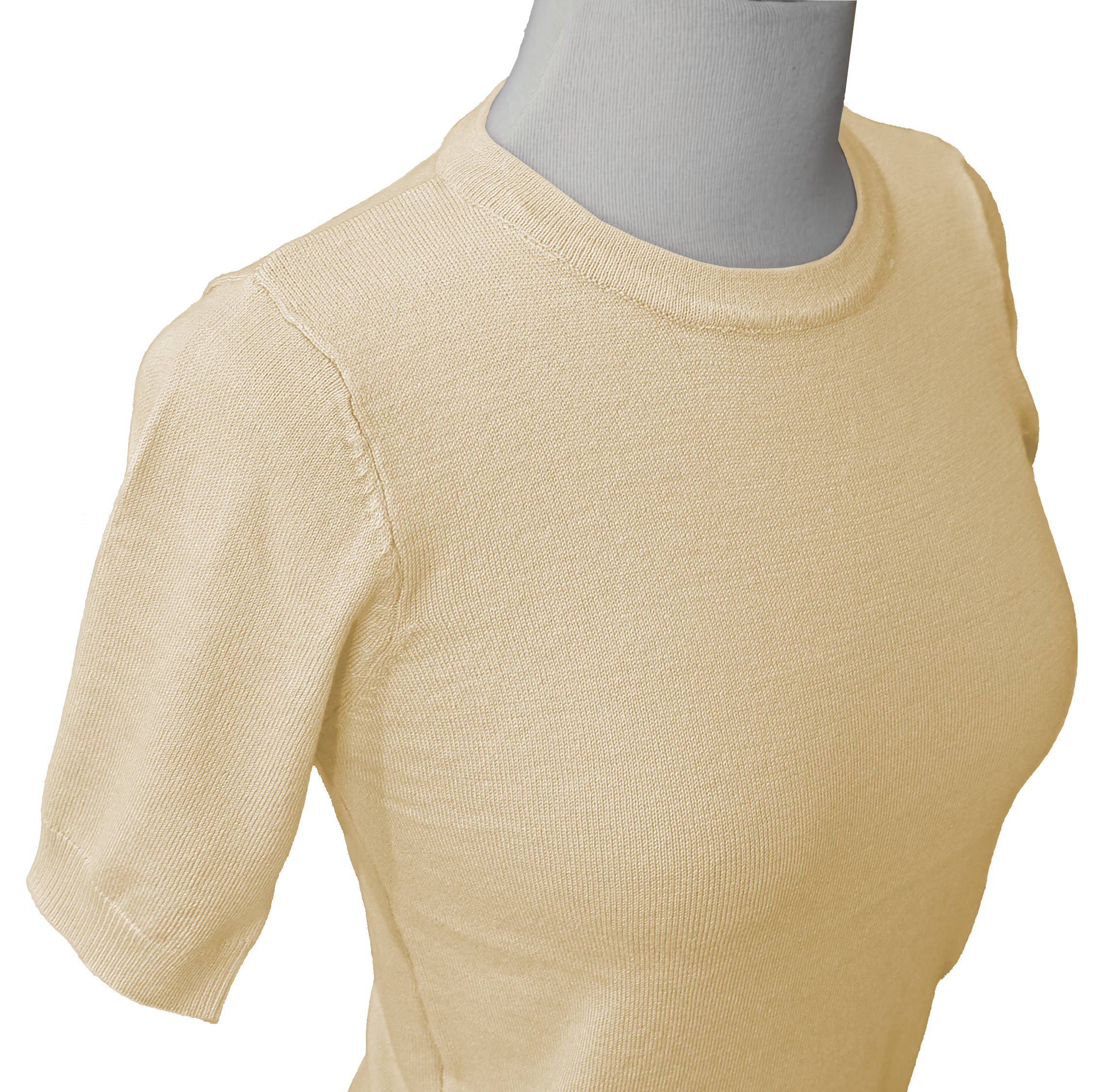 Mak – Engroshandel Strikket top - Dame – Halv-ærmet Crewneck Letvægts blød pullover Tee MK3664Y43