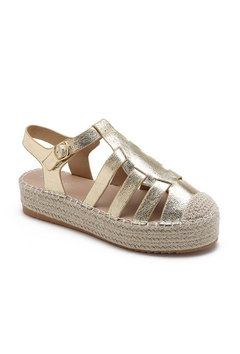 Joia Paris - Wholesale Sandals - Women's - Trendy flat gladiator espadrille H8-8691