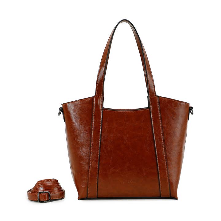 Zipped tote bag worn on the shoulder or crossbody for wholesale by INES DELAURE