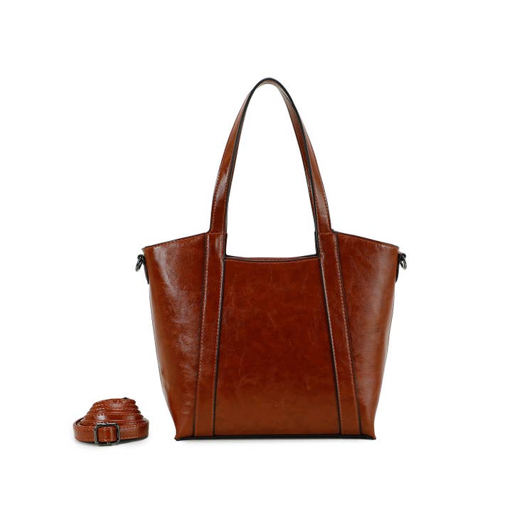 Zipped tote bag worn on the shoulder or crossbody for wholesale by INES DELAURE