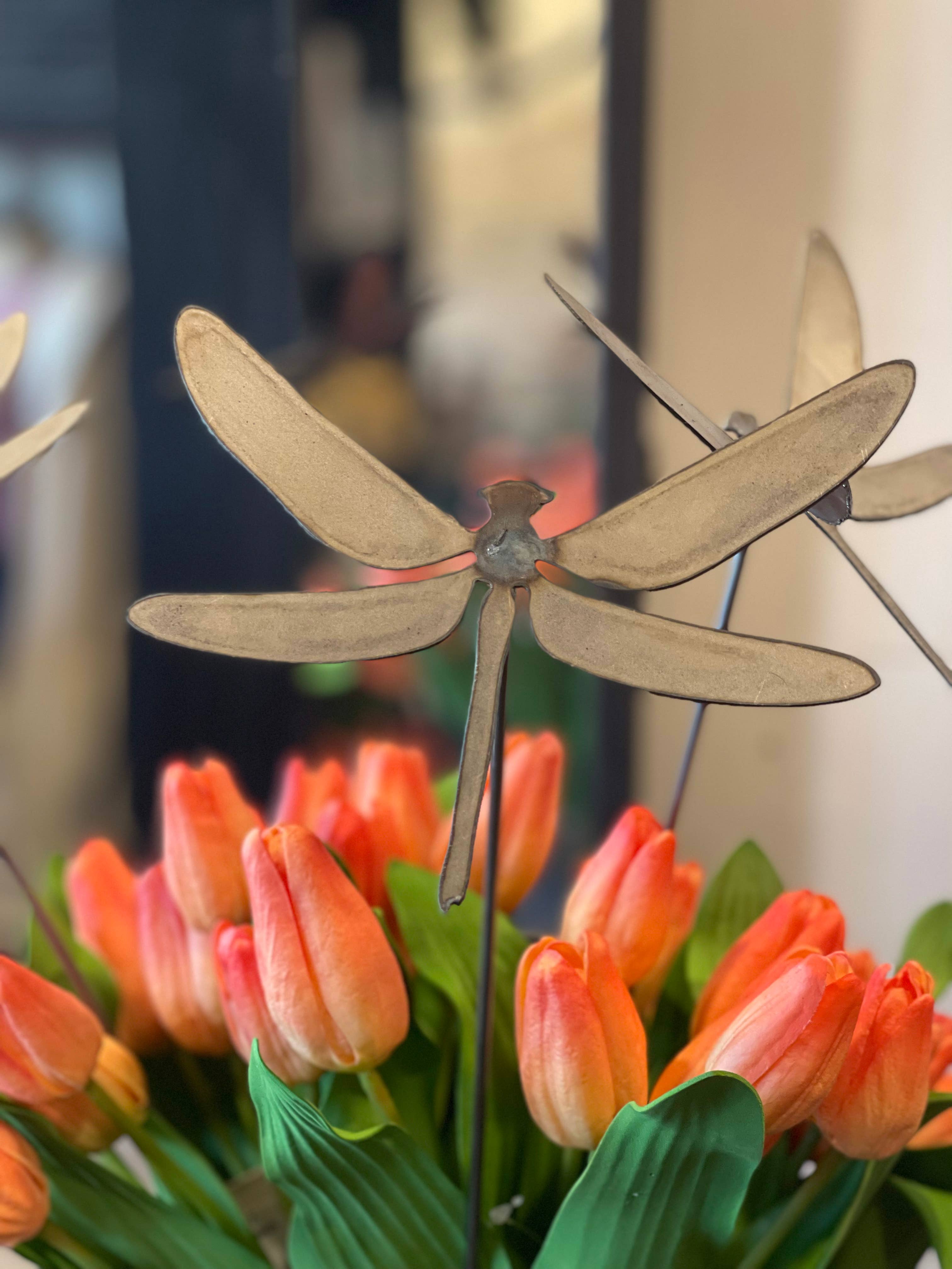 608 The Factory - Wholesale Garden/Lawn Stake - Metal Dragonfly Garden Stake Set of 24 Dragonflies3