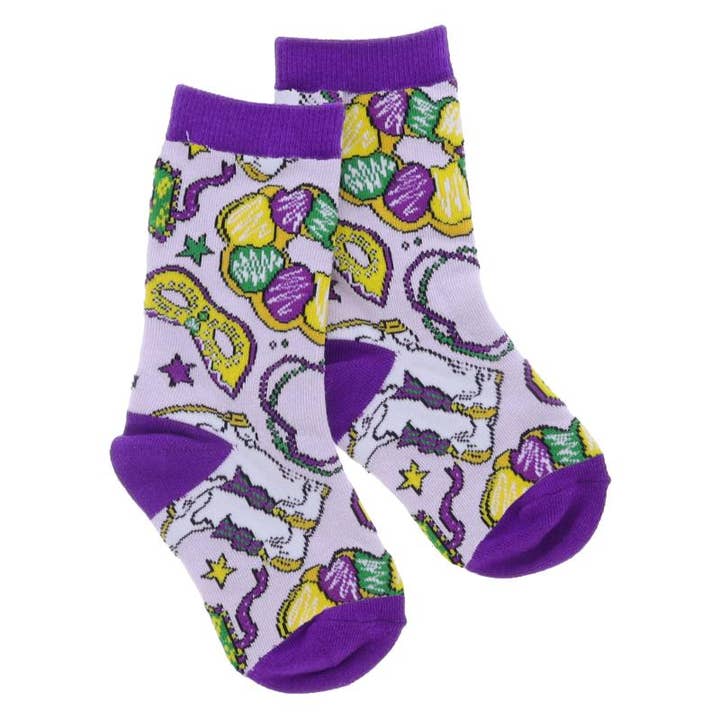 Jane Marie - Wholesale Socks - Kids - Kids Mardi Gras Tall Sock