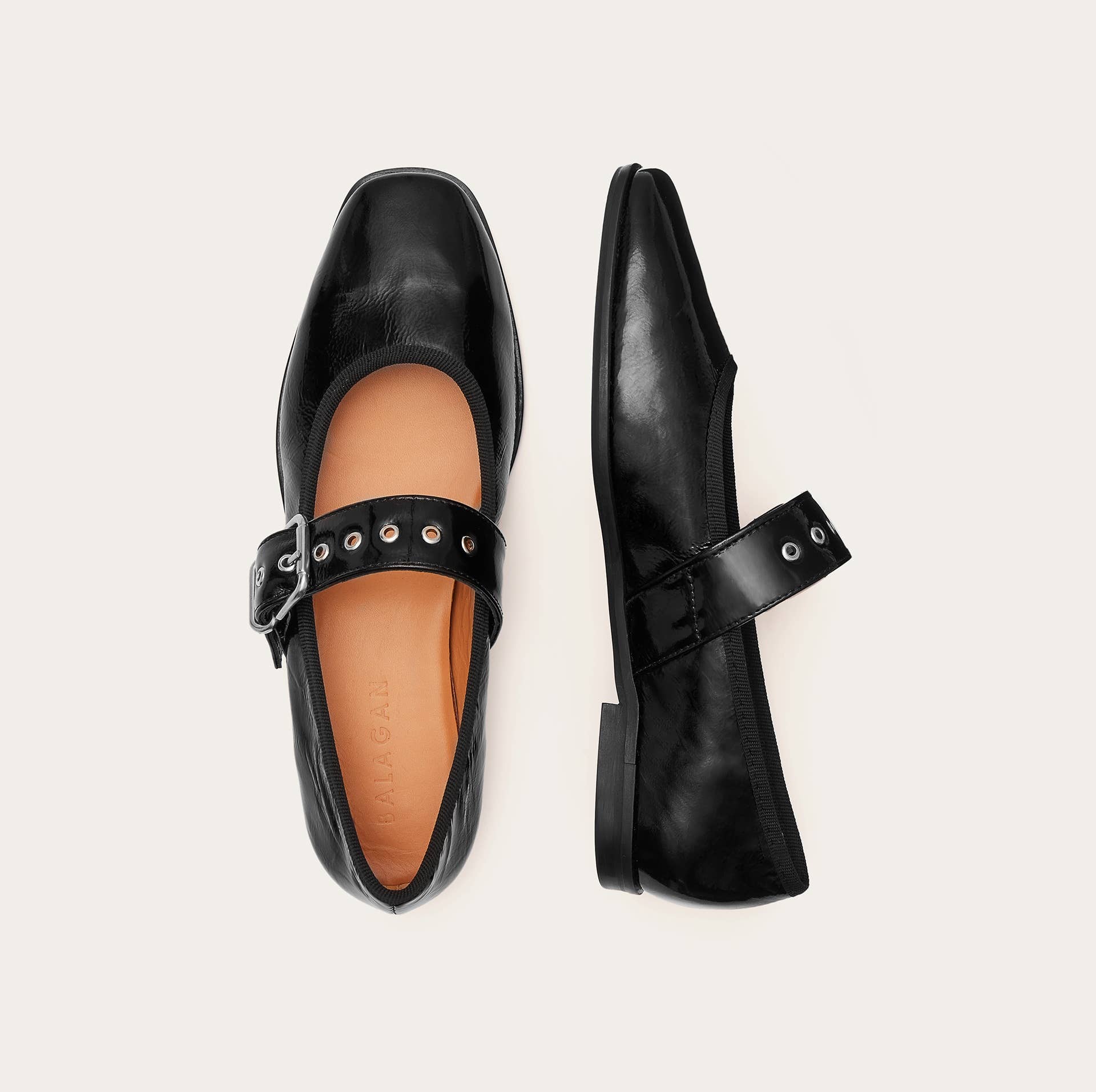 Louisine Ballerina, glossy black for wholesale on Faire8