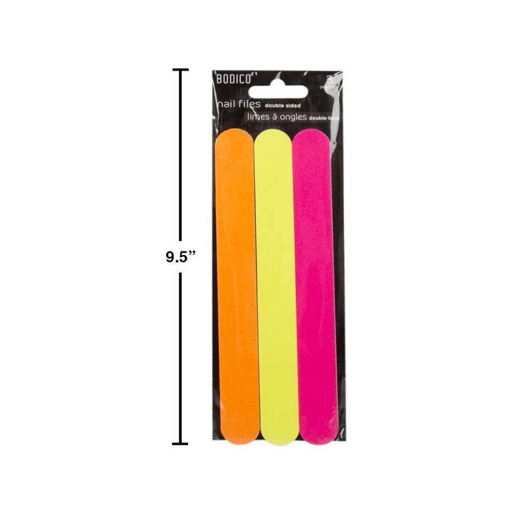 Bodico 3-pc Neon Nail File,opp bag + insert for wholesale by Bodico