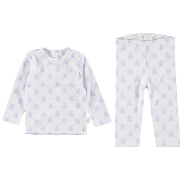 TWO PIECE SET - TEDDY BEAR (BLUE) for wholesale by Pimalu