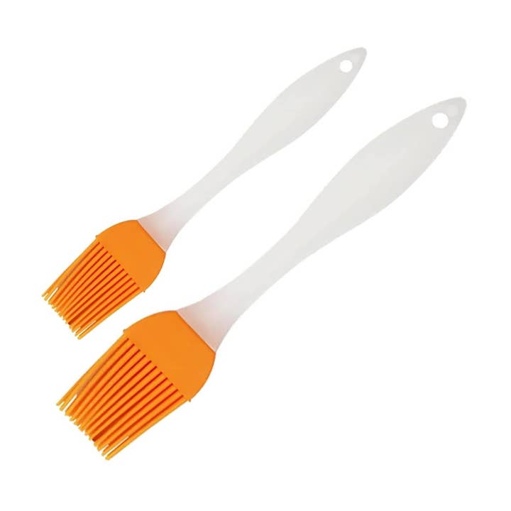 Vigor Path - Wholesale Spatula/turner - 2-Piece Silicone Pastry Brush Set - 6.5' (Small) & 8.1' (Medium) - Orange0