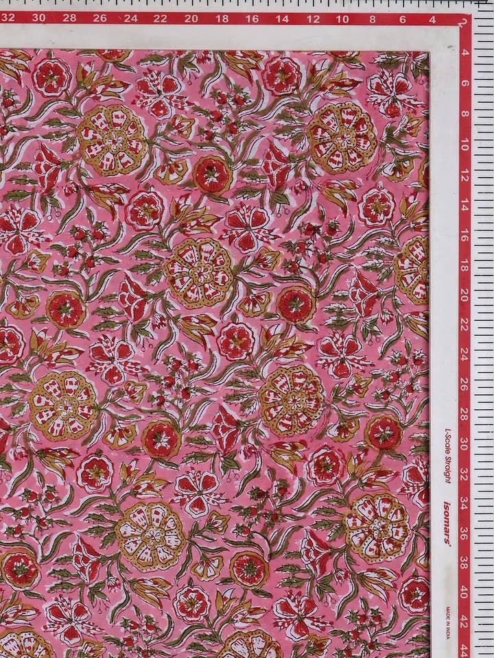 Tissus imprimés au bloc à la main - Tissu fait main Yardage, tissu fabriqué à la cour pour la vente par Jai Texart LLP