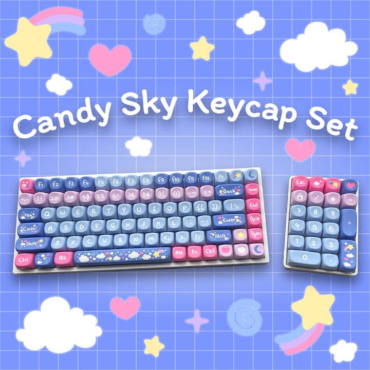 Candy Sky Keycap Set for wholesale by Chu Charms