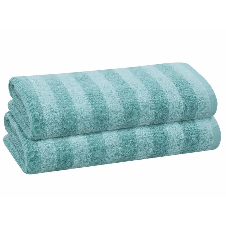 PREMIUS 2 Pack Stripes 100% Cotton Yarn Dyed Bath Sheet Towel, 32x64 Inches for wholesale by ShopBobbys