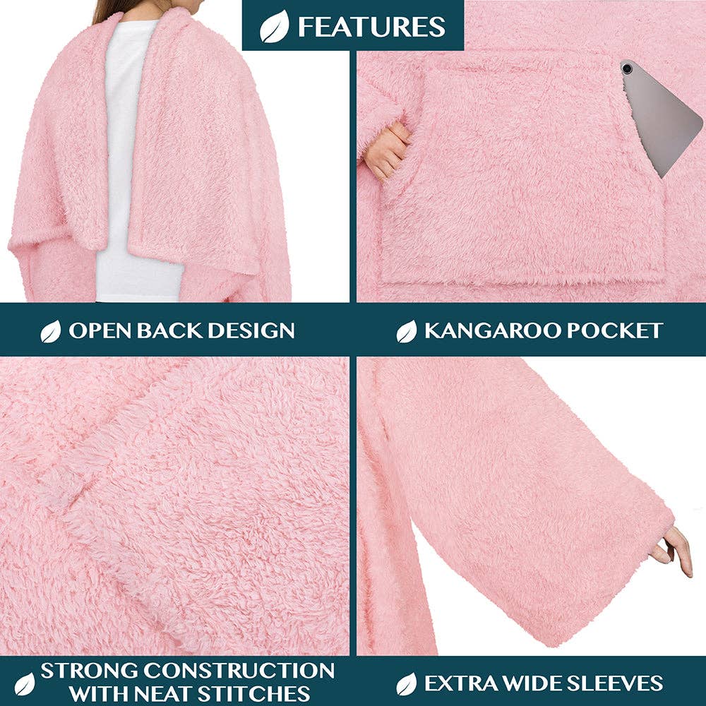 Pavilia - Wholesale Throw Blanket - Sherpa Fluffy Blanket with Sleeves30