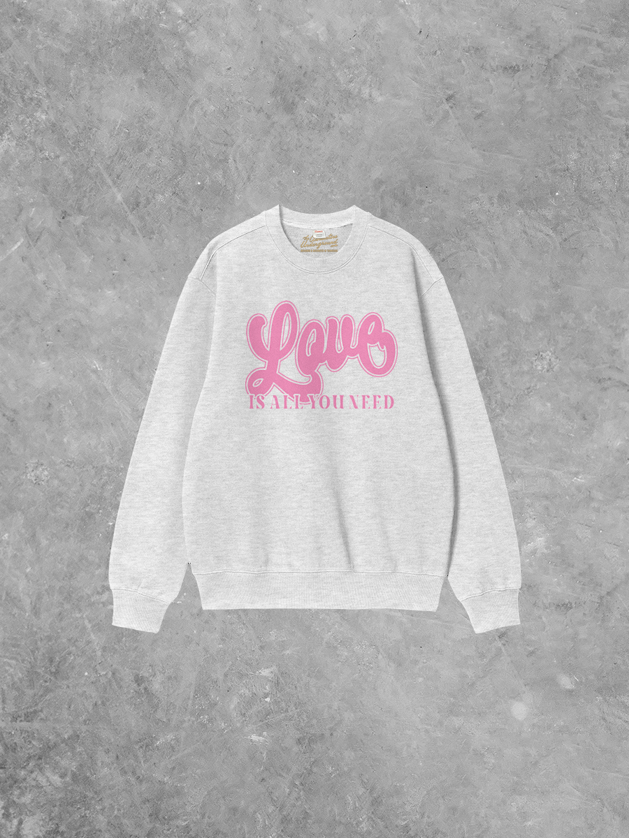 The Clandestine Underground - Wholesale Graphic Sweatshirt - Women's - Love Is All You Need Boxy Cotton 90's Sweatshirt3